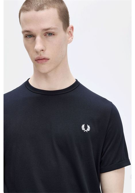 Fred Perry Ringer T-shirt Navy Blue Men FRED PERRY | T-shirt | M3519-608